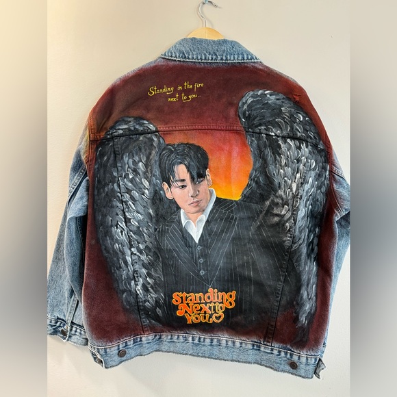 Hand painted Any Your Idea Custom Denim/Leather Jacket Bag Shoes - Picture 16 of 16